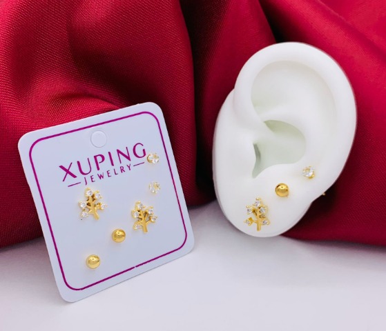 Topo Trio Dorado Arbol, circon, clasico